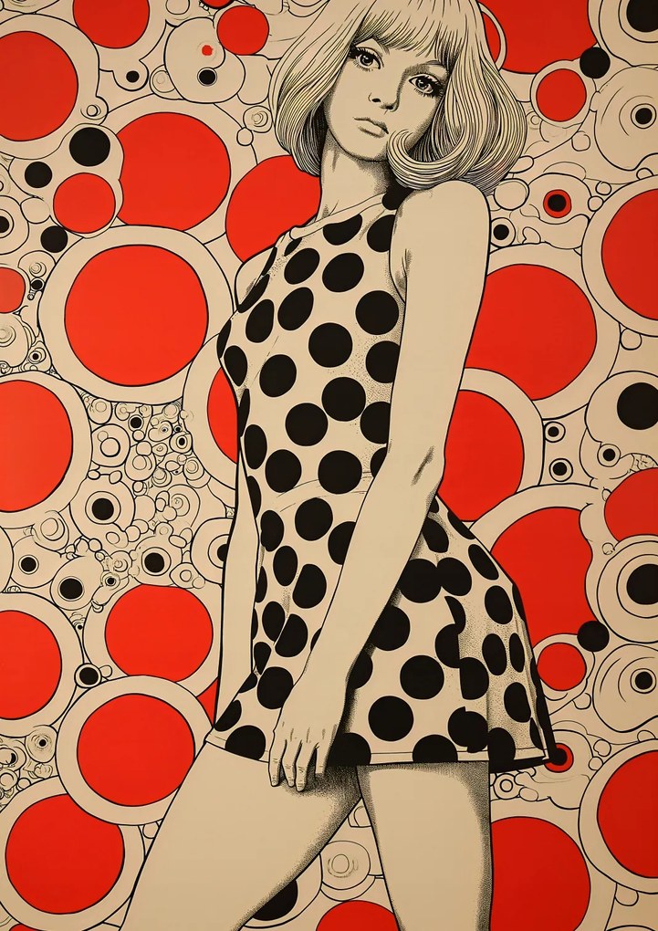 Poszter 21x29,7cm Piros pöttyök