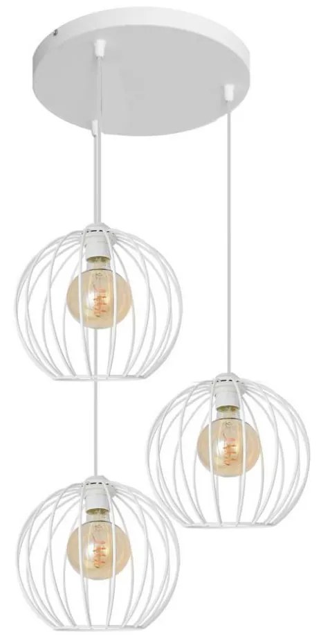 Csillár zsinóron MERCURE 3xE27/15W/230V fehér