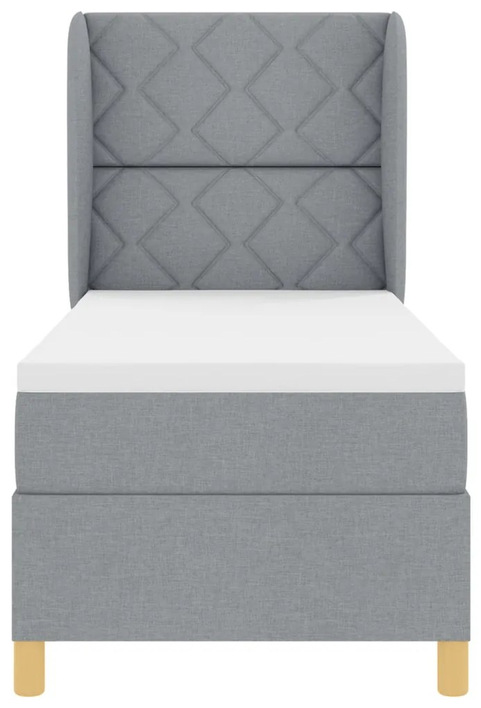 Boxspring Ágy Matrac Hajnali Szürke 80x200 cm Szövet