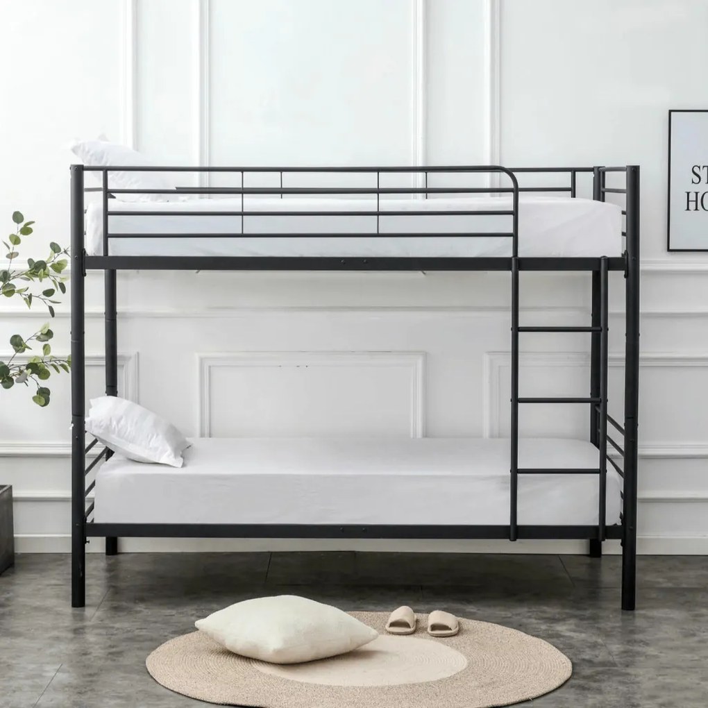 Emeletes Fém Ágykeret Fekete Színben. 90x200 cm RODEZ