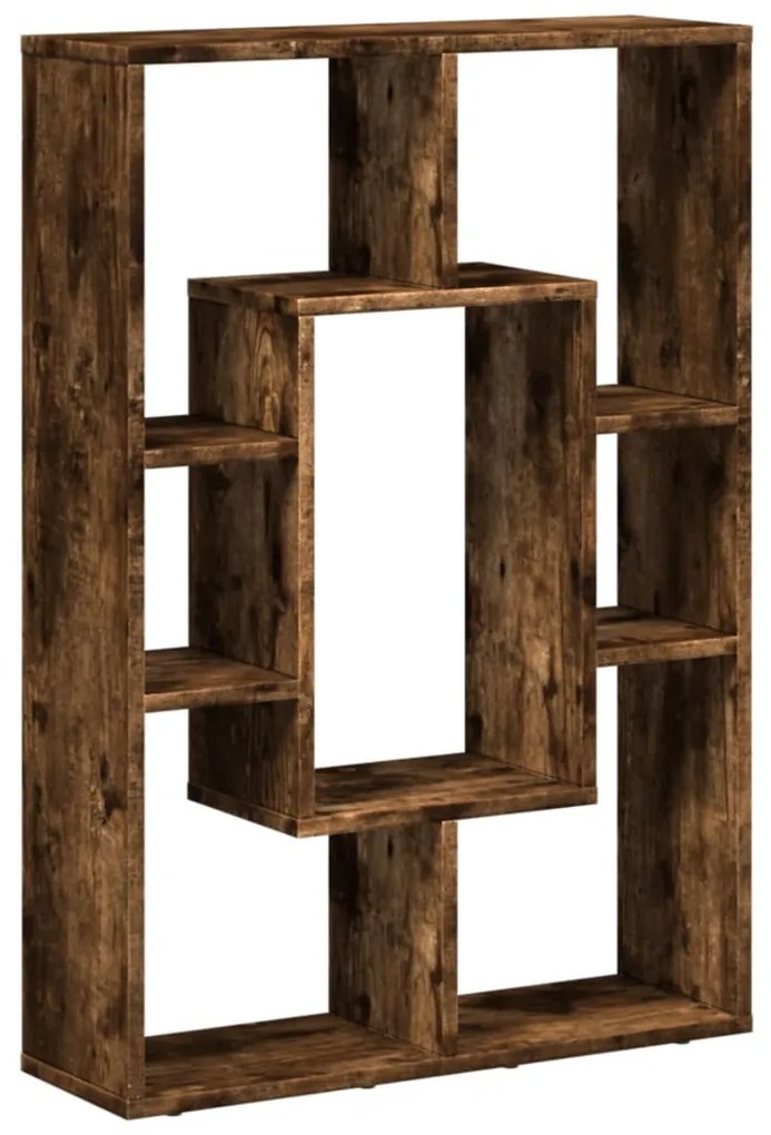füstös tölgy színű szerelt fa könyvespolc 63 x 20 x 90 cm