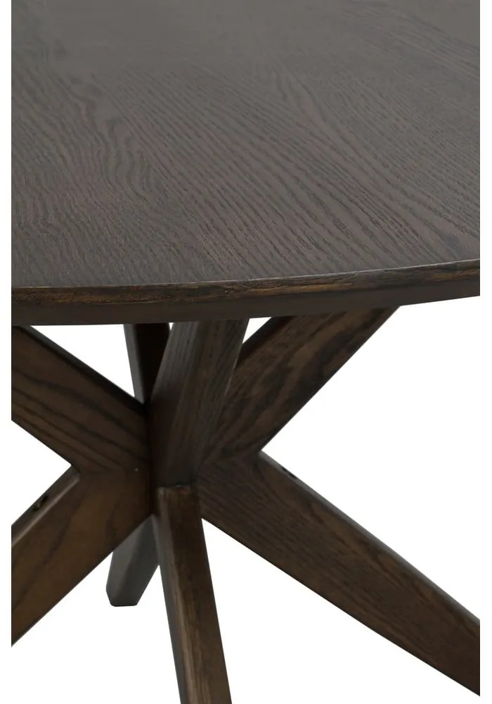 Kerek étkezőasztal tölgyfa dekoros asztallappal 120x120 cm Calverton - Rowico