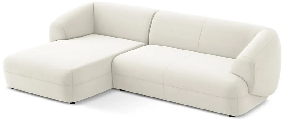 Fehér bársony sarokkanapé (bal oldali) Moana – Makamii