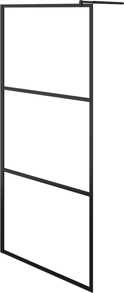 vidaXL fekete zuhanyfal átlátszó ESG üveggel 100 x 195 cm