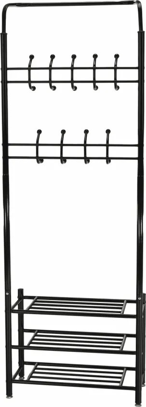 Fogas cipőtartóval, fekete fém, BARNUM