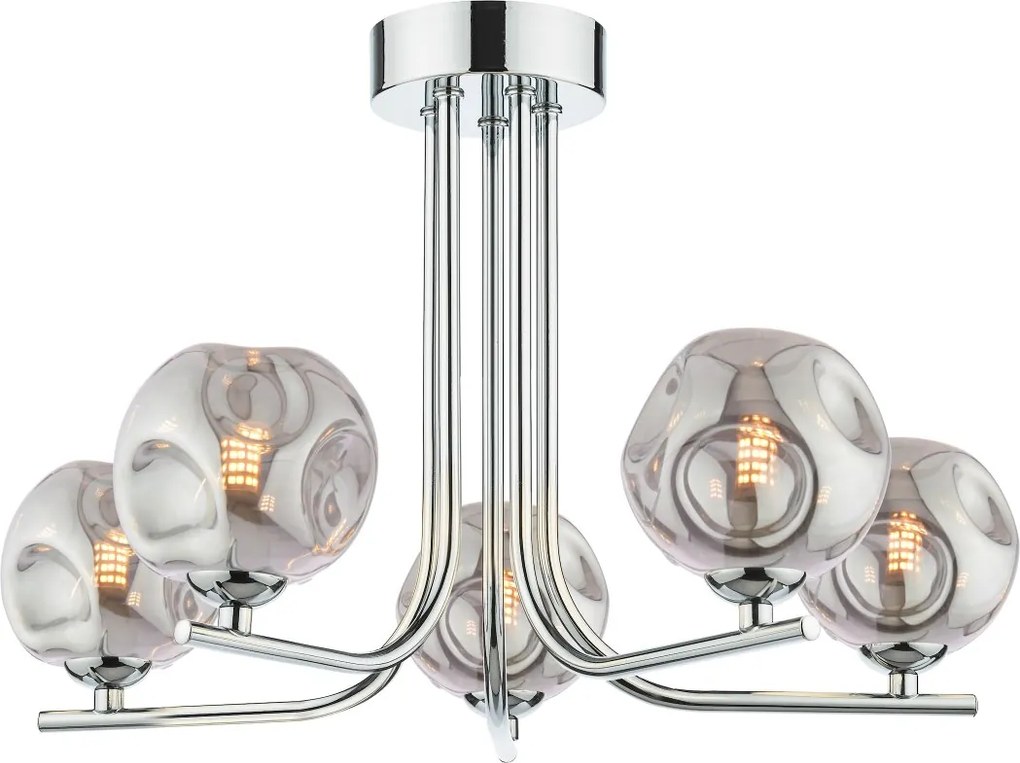 Dar Lighting modern mennyezeti lámpa cradle füstös csiszolt króm darcra5450-28