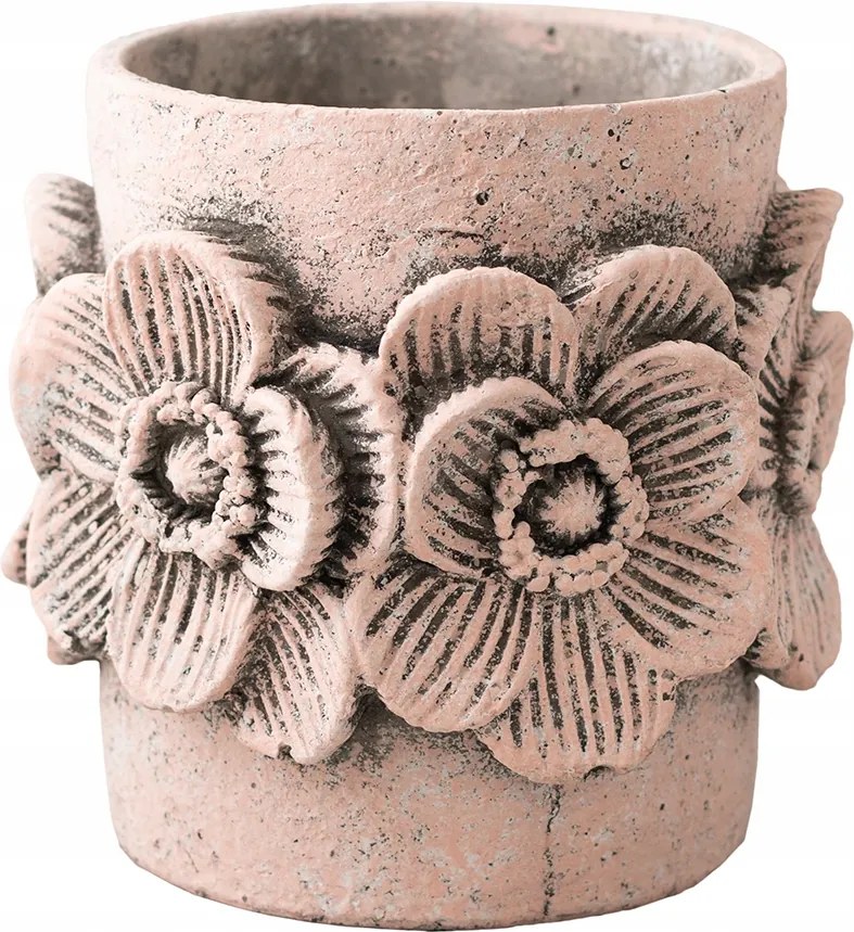 Virágtartó beton rózsaszín átm. 15cm