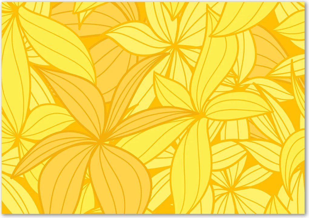 Üveg falpanel Sárga virágok háttér Ragasztó Ingyenes