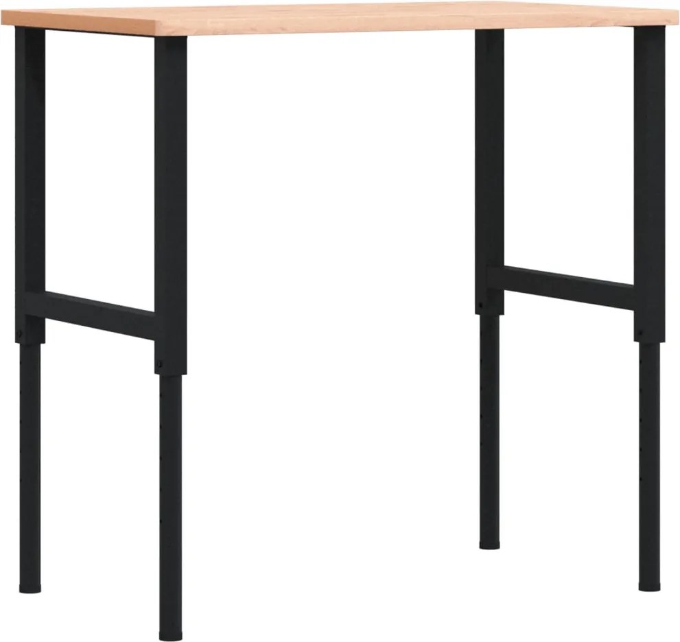 vidaXL tömör bükkfa négyszög alakú munkapad 100 x 60 x (71,5-98) cm