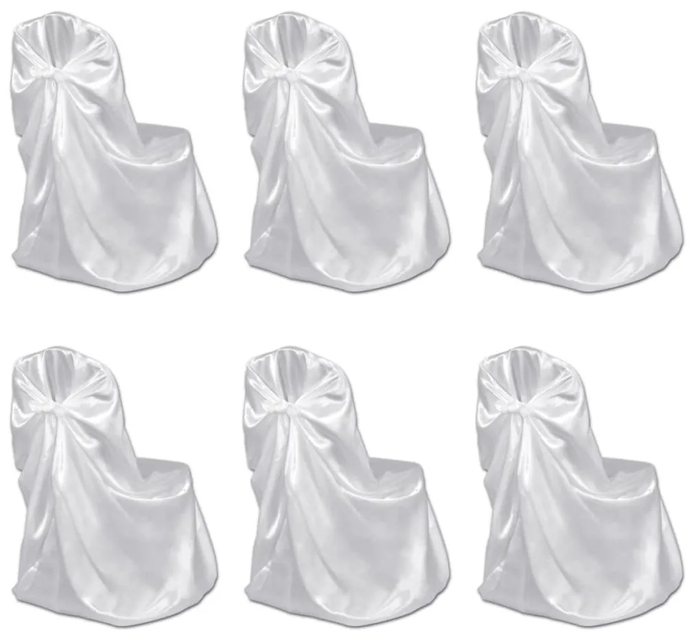 6 db Fehér Szék Borító Esküvőre Bankettre