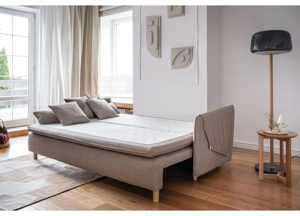 Világosbarna kinyitható kanapé 207 cm Simon – Miuform