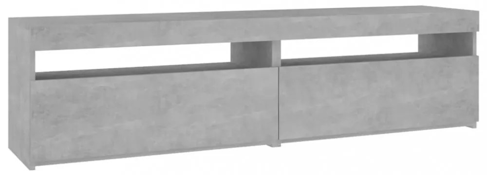 2 db betonszürke TV-szekrény LED-világítással 75 x 35 x 40 cm