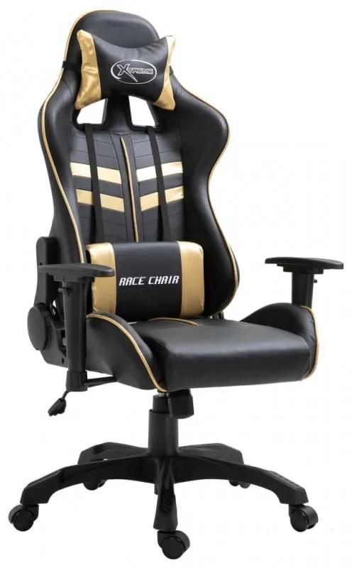 Aranyszínű műbőr gamer szék