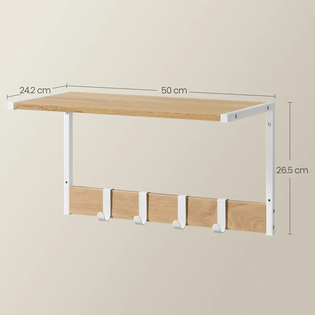 E1083 WT fali polcok szett, fehér, 2 db