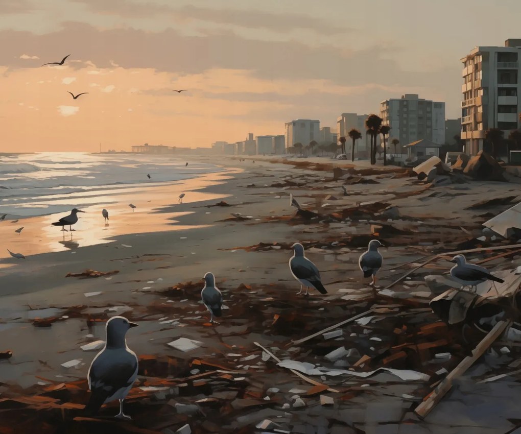 Poszter 60x50cm Sirályok a vihar után