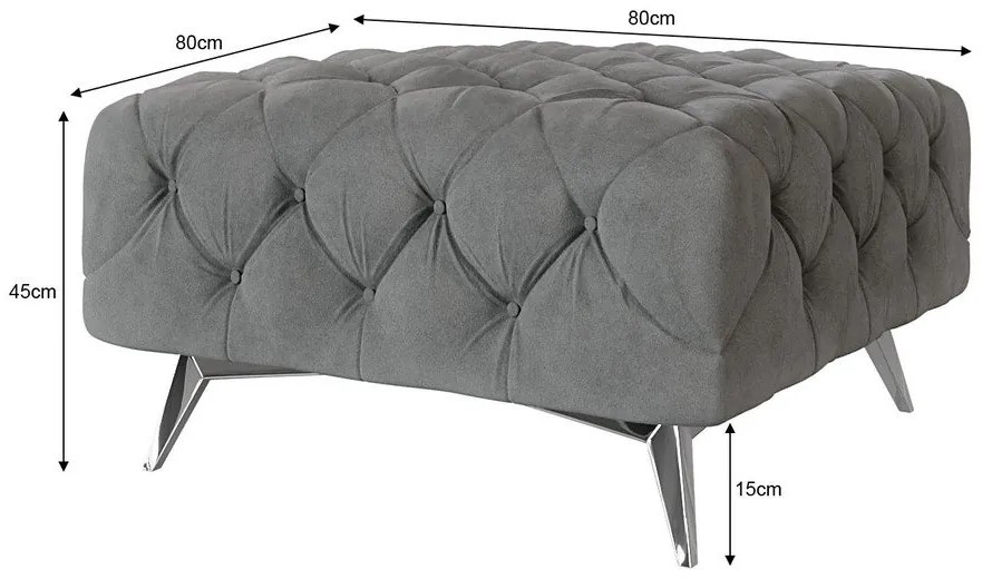 Szürke bársony lábtartó Chelsea – Ropez