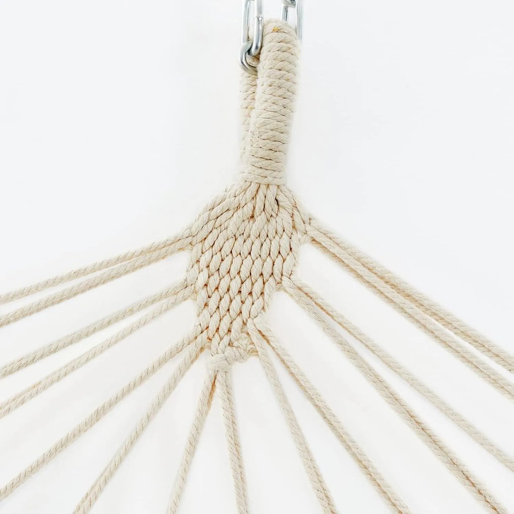 Kétszemélyes függőágy, kültéri hintaágy, szürke, 210 x 150 cm