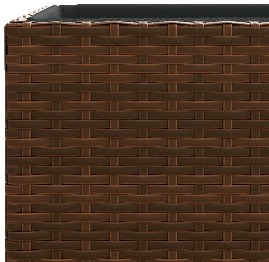 barna polyrattan kerti ültetőláda 40x40x80 cm