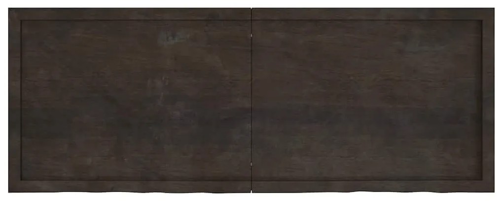 sötétbarna kezelt tömör fa fürdőszobai pult 160x60x(2-6) cm