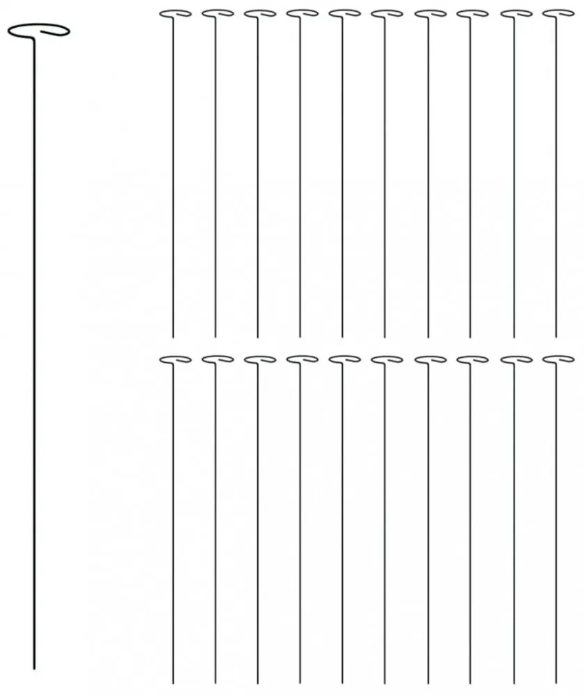 20 db sötétzöld acél kerti növénykaró 61 cm