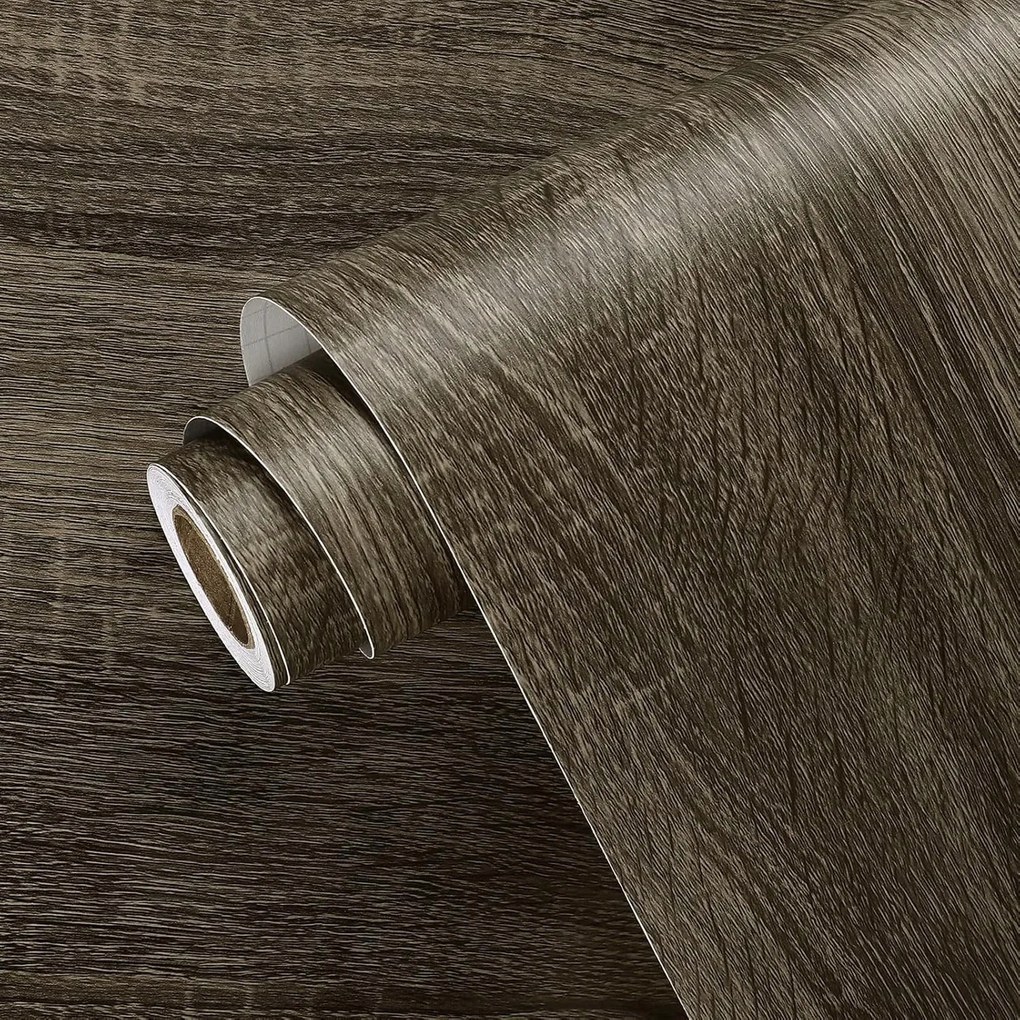 Furnér Tapéta 40 x 200 CM Vinil Öntapadós Barna Fa Textúra