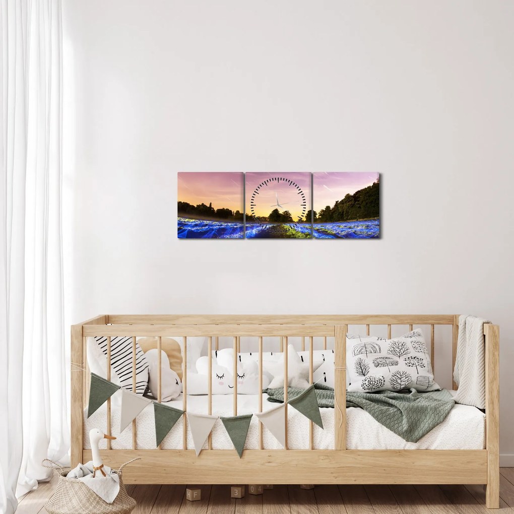 Színes mező képe (órával) (90x30 cm)