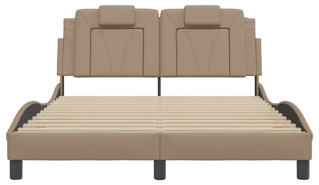 cappuccino színű műbőr ágykeret Viana matrac nélkül 120x200 cm