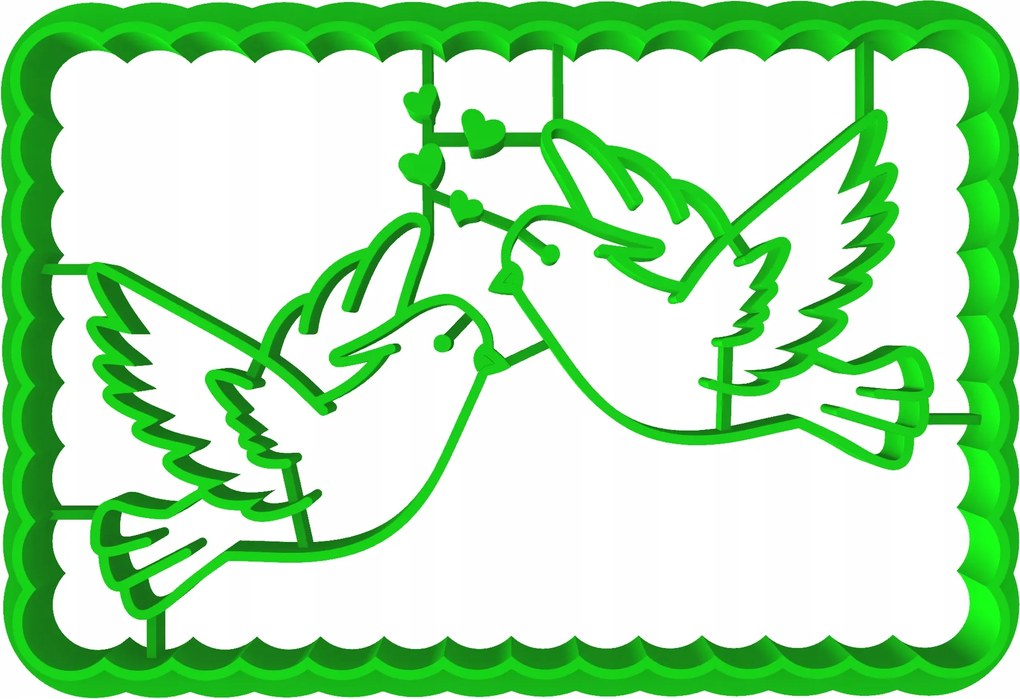 Prémium Mézeskalács lyukasztó Valentin Napi Papagáj szív 8cm