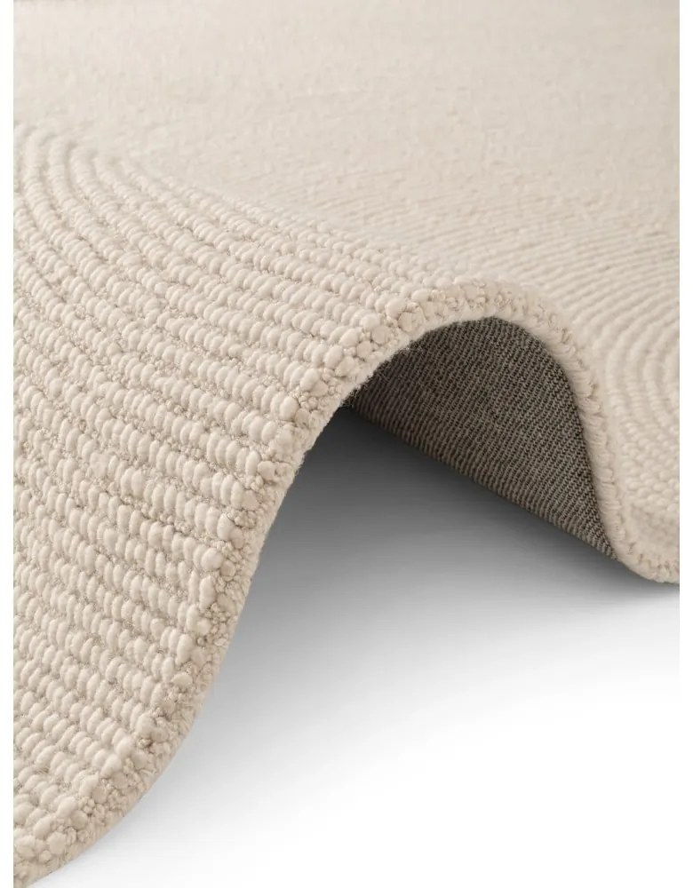 Világos natúr színű kézi szövésű gyapjú szőnyeg 80x150 cm Calmio – Hanse Home