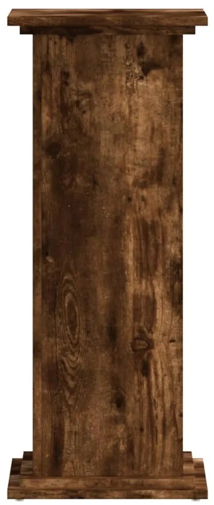 füstös tölgy színű szerelt fa növényállvány 33 x 33 x 80 cm