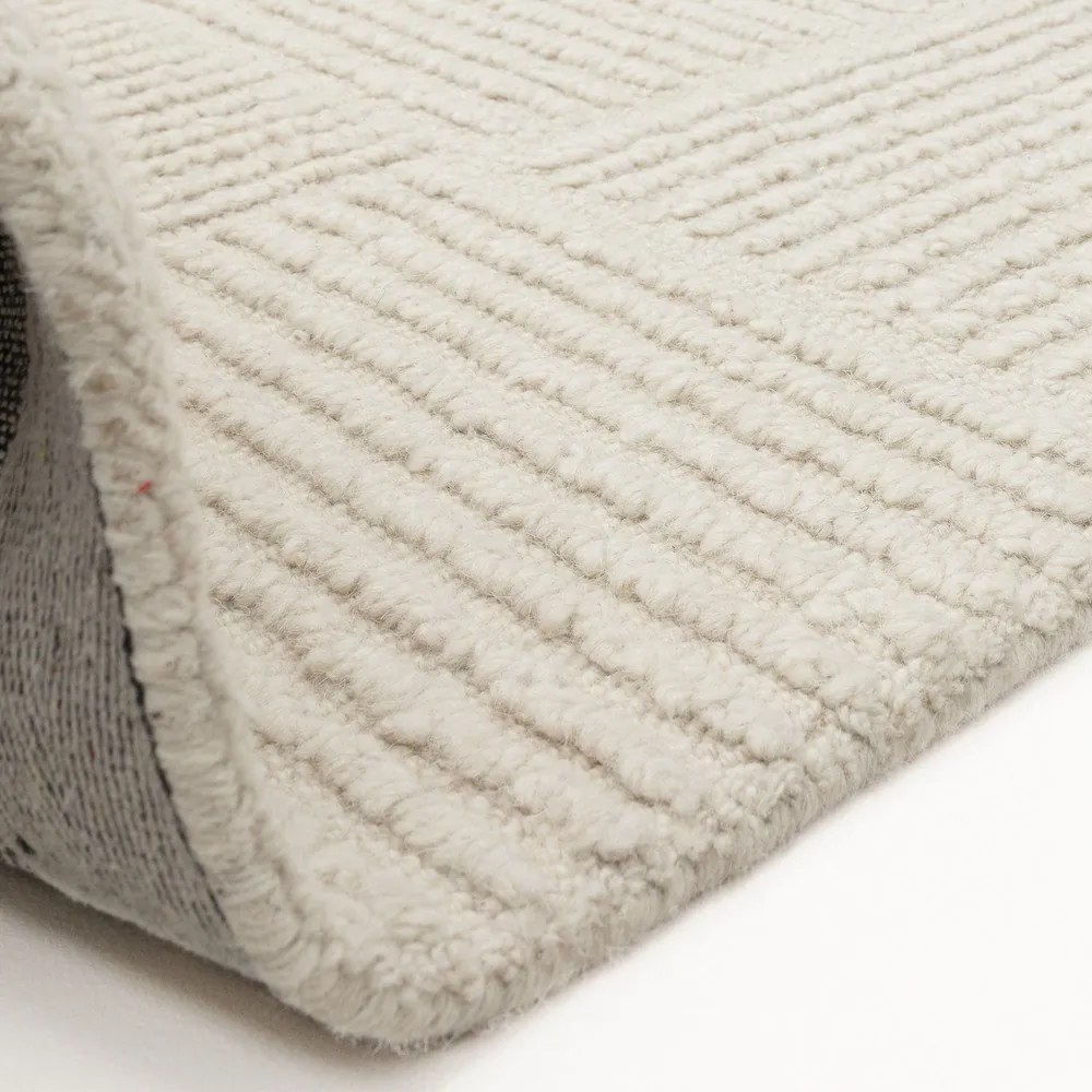 Elefántcsont színű kézi szövésű gyapjú szőnyeg 160x230 cm Zennith Grid – Asiatic Carpets
