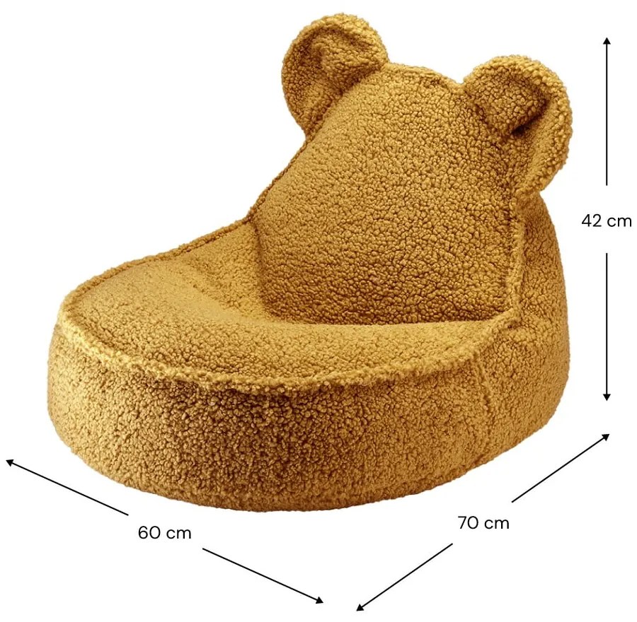 Barna buklé gyerek babzsákfotel Bear – Wigiwama