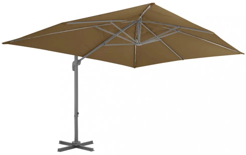 konzolos kerti napernyő alumínium rúddal 400 x 300 cm bézs