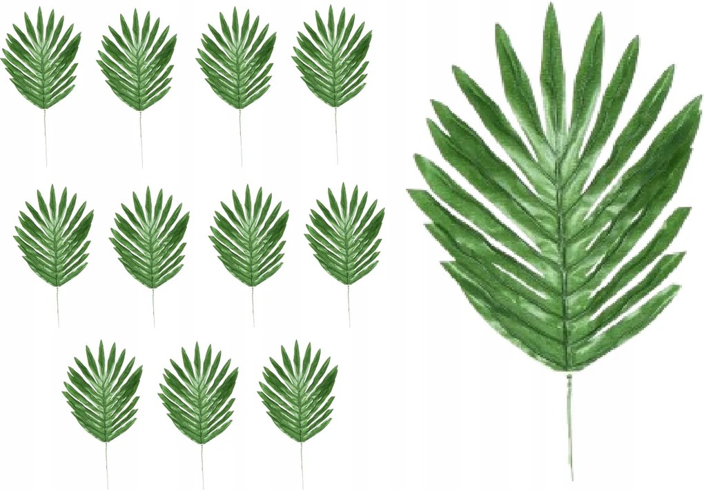 12x Levél Műág Zöld Nádkötél Dekoráció 37CM Nagykereskedelem
