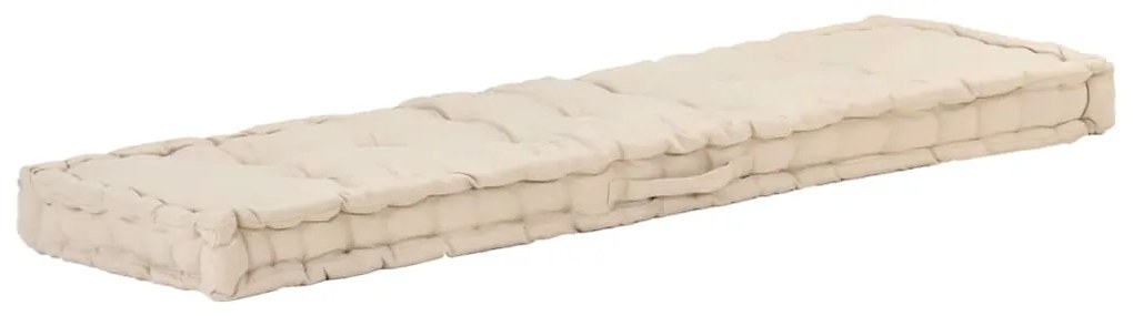 bézs pamut raklappadló-párna 120 x 40 x 7 cm