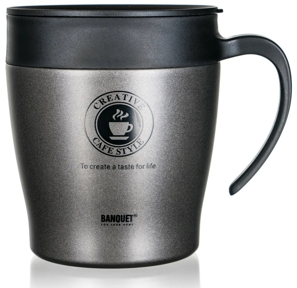 Banquet TAZZA 330 ml utazó hőálló pohár, antracit