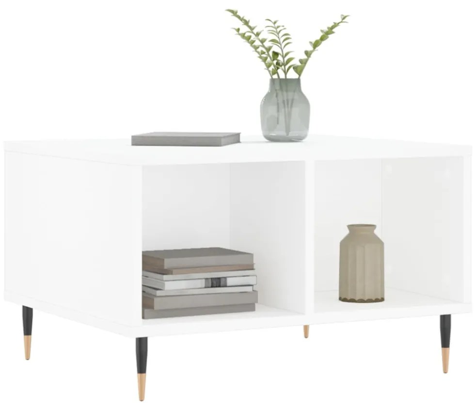 vidaXL fehér szerelt fa dohányzóasztal 60 x 50 x 36,5 cm