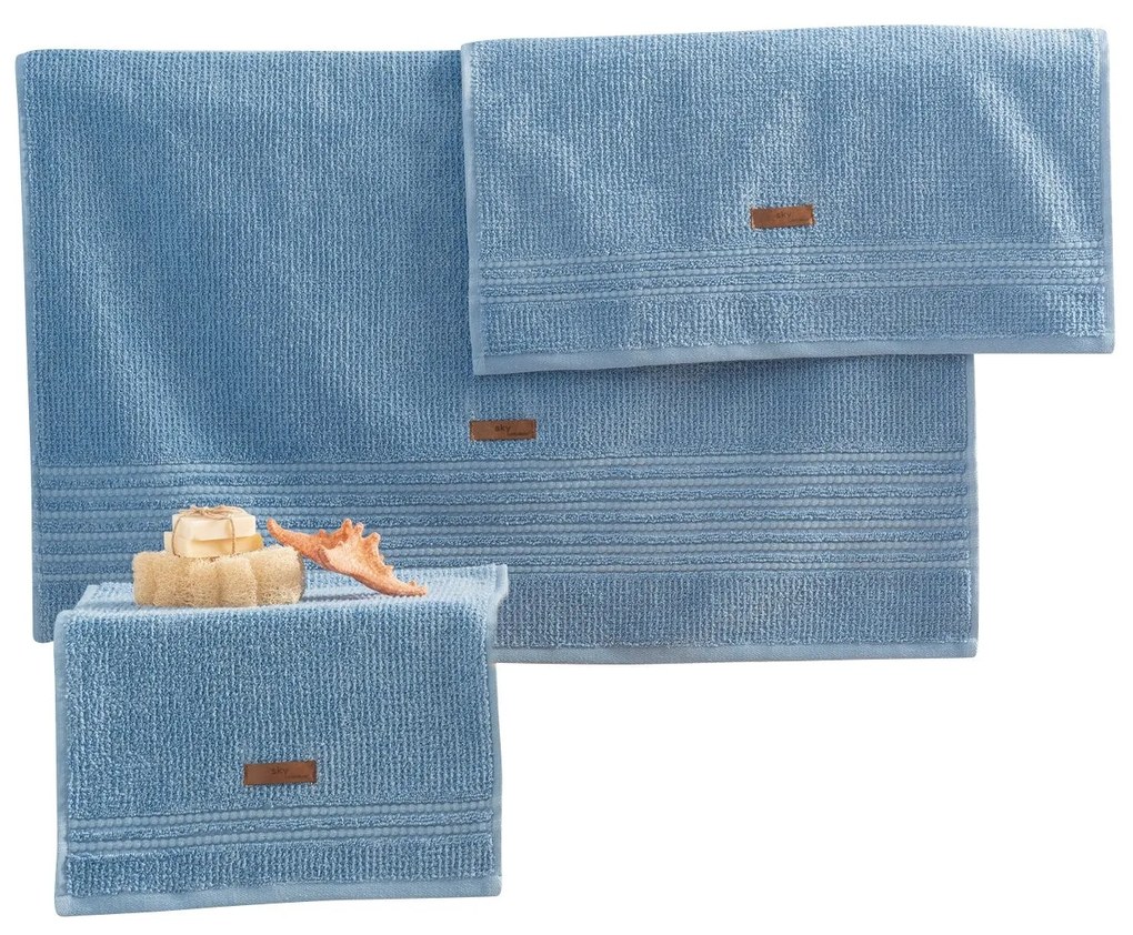 Törölköző Szett (3 db) Wellness - kék