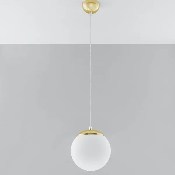 Sollux SL.0715 - TOYA kábellel függesztett csillár 1xE27/60W/230V, átmérő 20 cm, fehér/arany