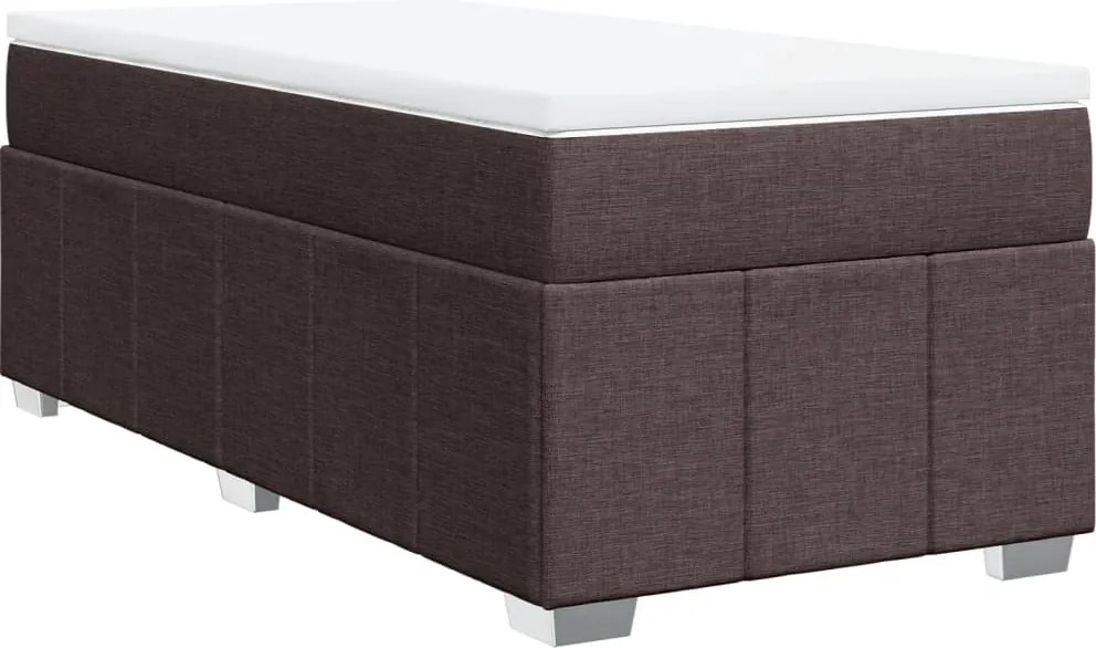 vidaXL sötétbarna szövet rugós ágy matraccal 90 x 190 cm