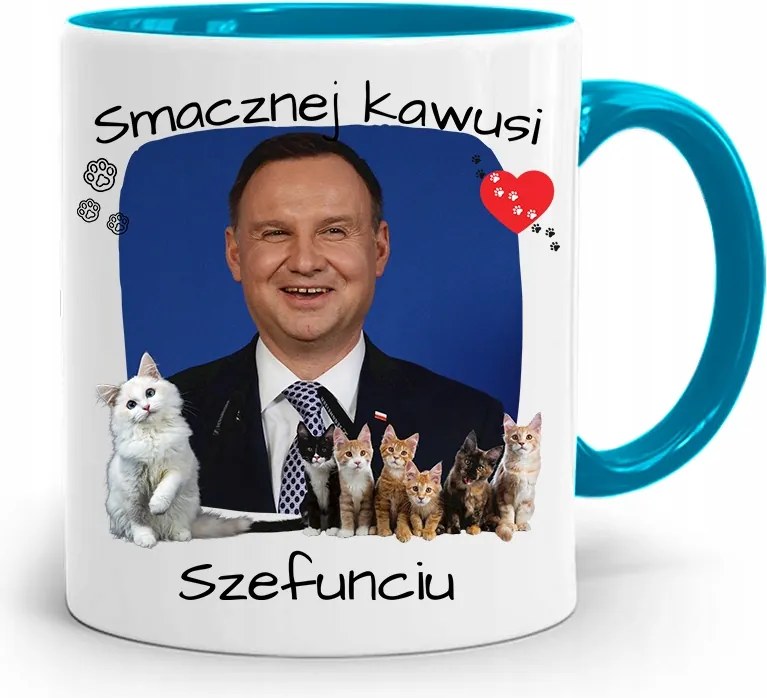 Duda András Kék Elnöki Bögre Neked, fényképes nyomattal