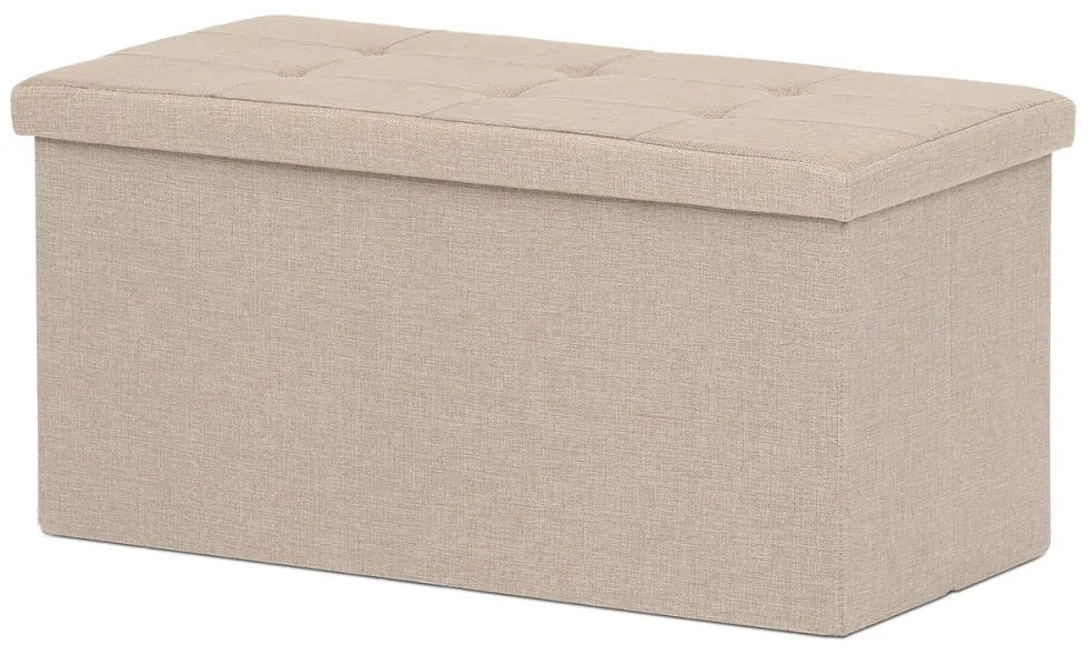 Taburet Cu Depozitare Material Textil Crem. Dimensiune: 76 x 37 x 37 cm. TAB-462