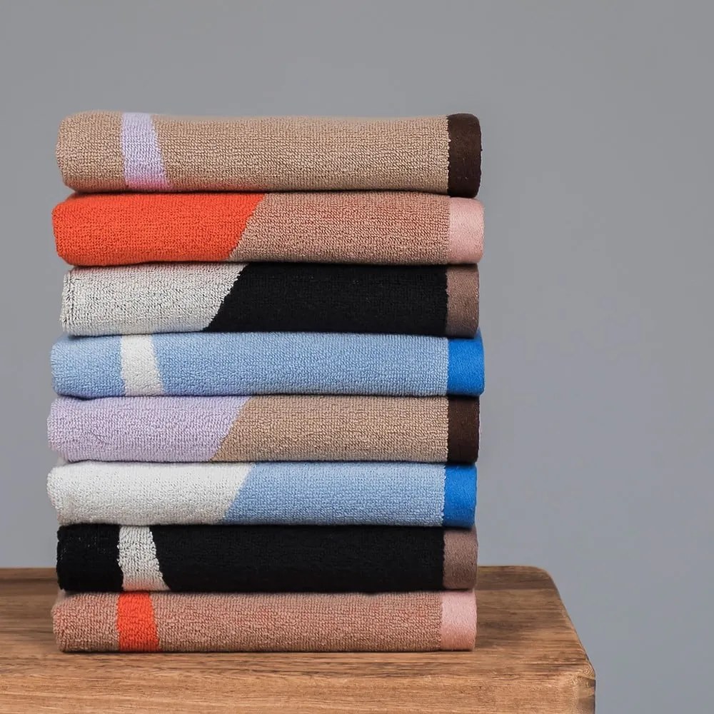 Fekete-fehér bio pamut törölköző szett 2 db-os 50x90 cm Nova Arte – Mette Ditmer Denmark