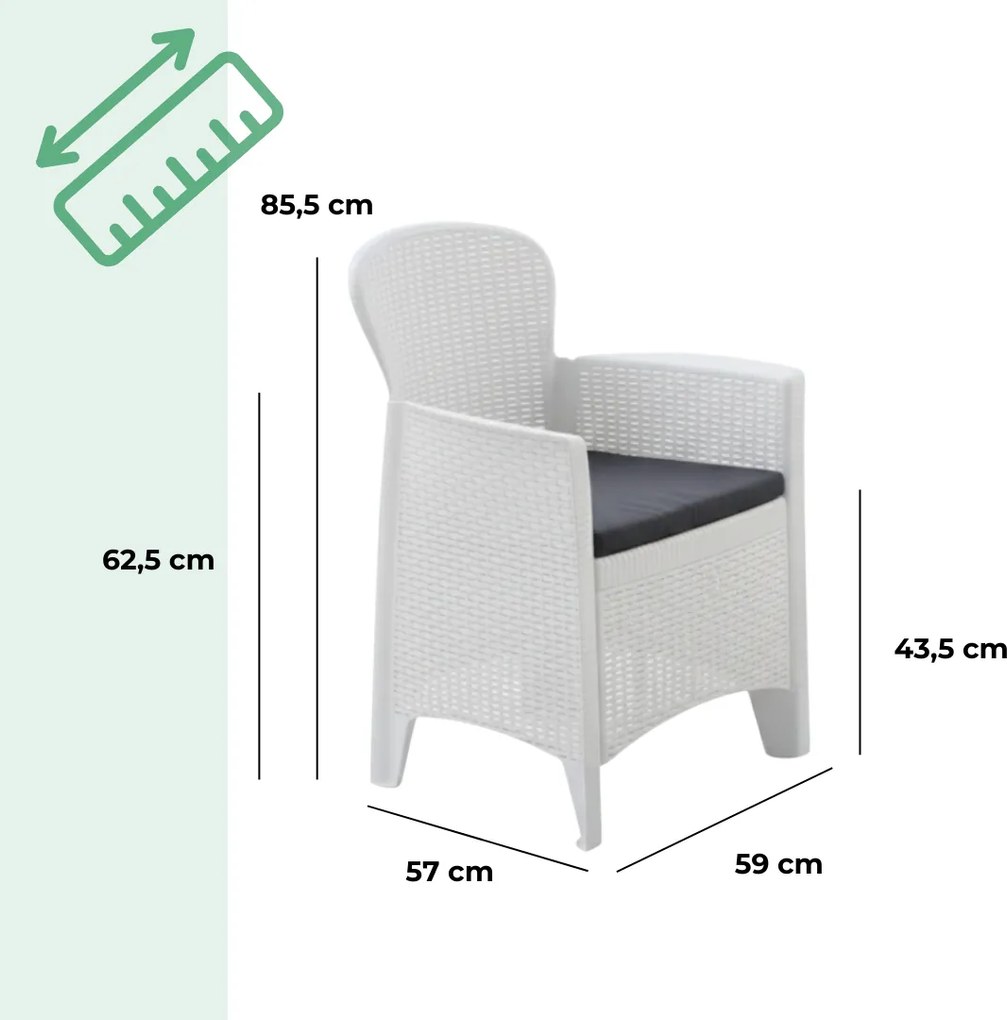 Kerti garnitúra AKITA, 3 részes, fehér I.P.A.E-Progarden