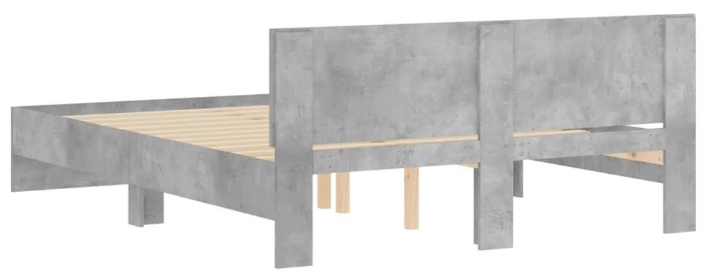 betonszürke ágykeret fejtámlával 140 x 190 cm