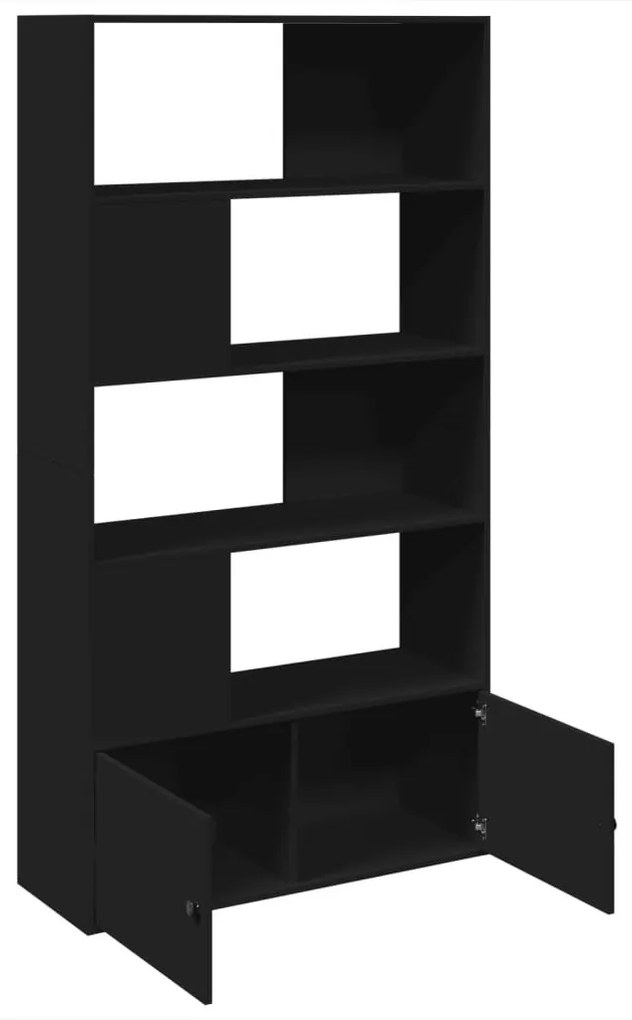 fekete szerelt fa könyvszekrény 100 x 36 x 189 cm