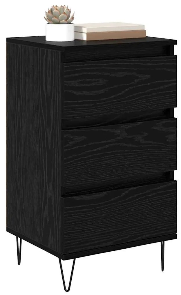 Széf fiókkal Fekete tölgy 40 x 35 x 70 cm Műszaki fa és vas