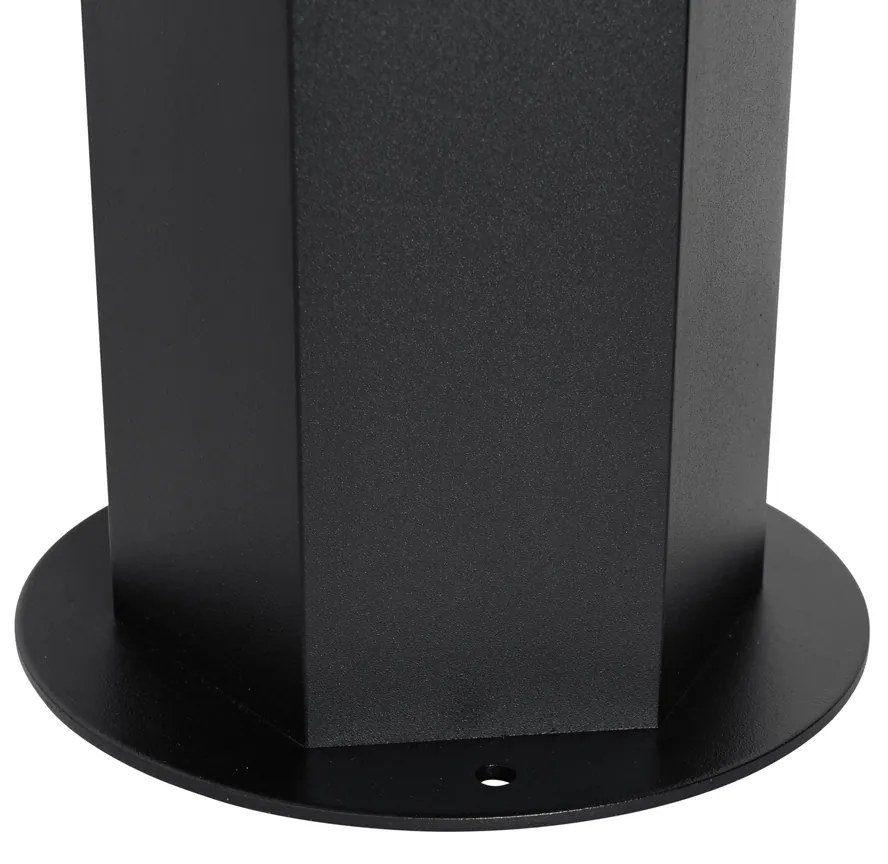 Kültéri állólámpa fekete füstös árnyékolóval hatszögletű 50 cm - Denmark