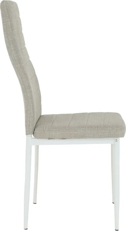 Étkezőszék, bézs szövet/fehér fém, COLETA NOVA