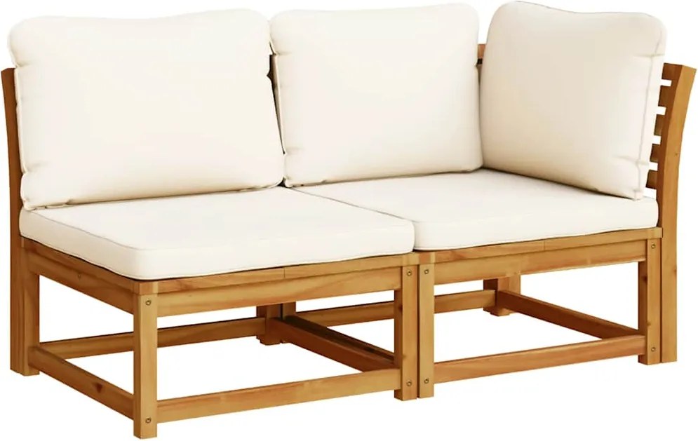 vidaXL 2 részes tömör akácfa kerti ülőgarnitúra párnákkal